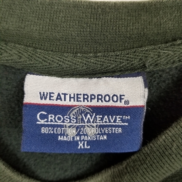 Cooperstown Baseball Crew Neck Sweatshirt Green Cross Weave XL Graphic Heavy - Picture 5 of 12